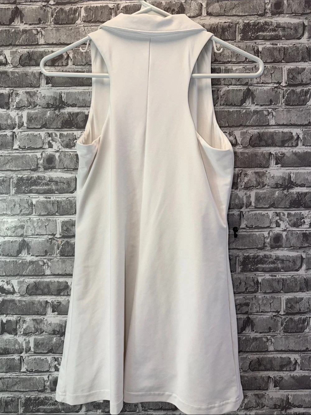 Girls Old Navy White Sleeveless Zip-Front Athletic Mini Dress